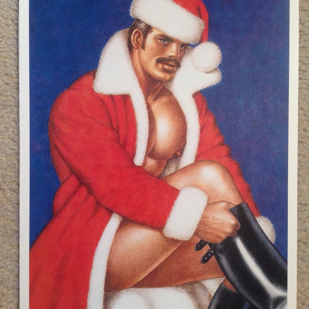 Vintage Tom Of Finland Leather Santa 12x17 Print Poster Gay Erotic Male…